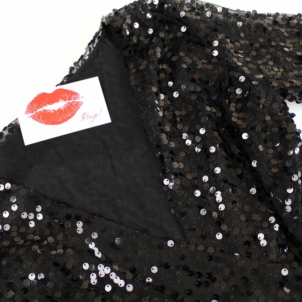 Plunging V-Neck Sequin Wrap Belted Maxi Dress - Picture 7 of 10